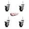 Service Caster 3 Inch Hooded Neoprene Rubber 12mm Threaded Stem Casters with Brakes SCC, 4PK SCC-TS03S310-NPRB-BC-B-M1215-4 - alternate 4